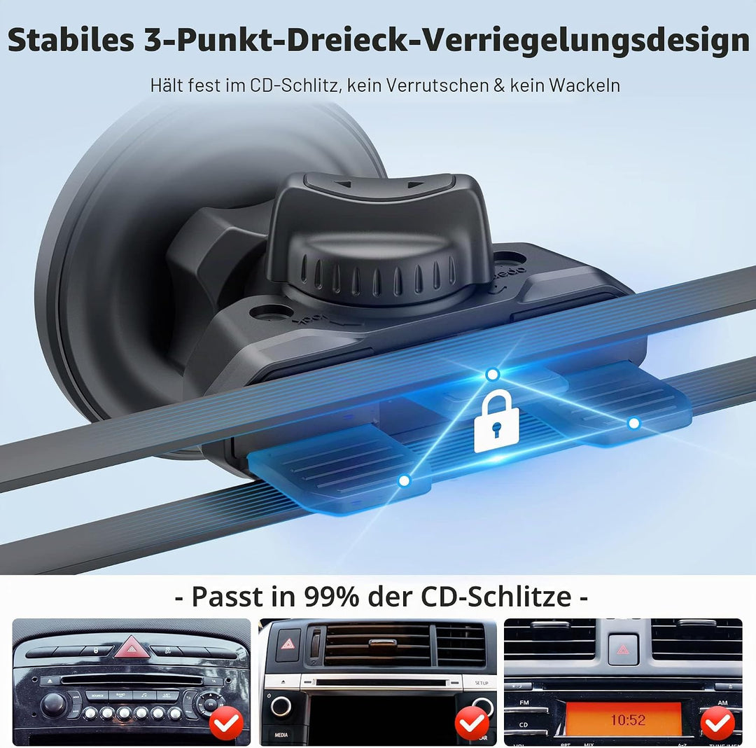 PROfezzion Handyhalterung Auto Magnet CD Schlitz & Lüftungsclip Kompatibel mit Mag-Safe für CD Schli