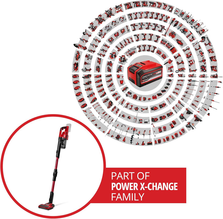 Einhell Akku-Stielstaubsauger TE-SV 18 Li-FLX-Solo PXC (18 V, beutellos, Zyklontechnologie, 2 Saugmo