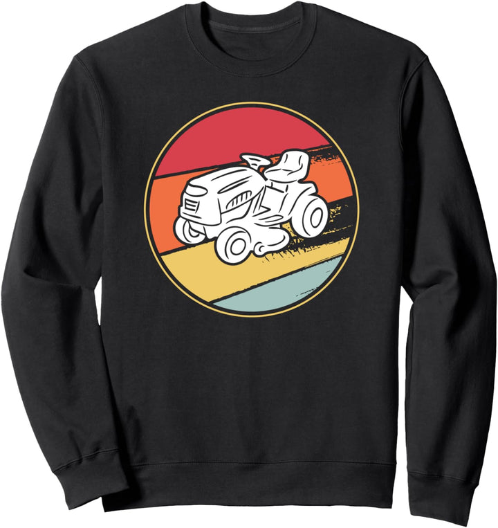 Rasen Mähen Aufsitzmäher Rasentraktor Rasenmäher Retro Sweatshirt