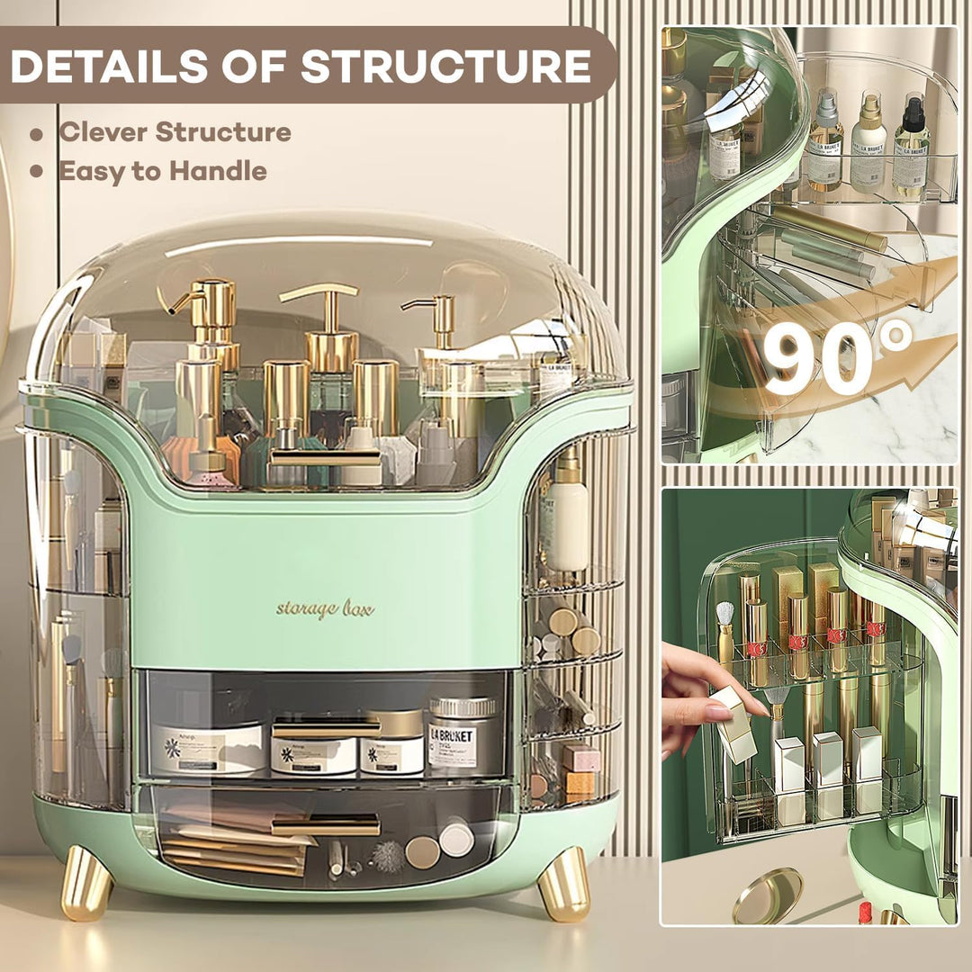 Make Up Aufbewahrung Cosmetic Organizer Kosmetik Schminktisch mit Deckel Schubladen Grosse Kapazität