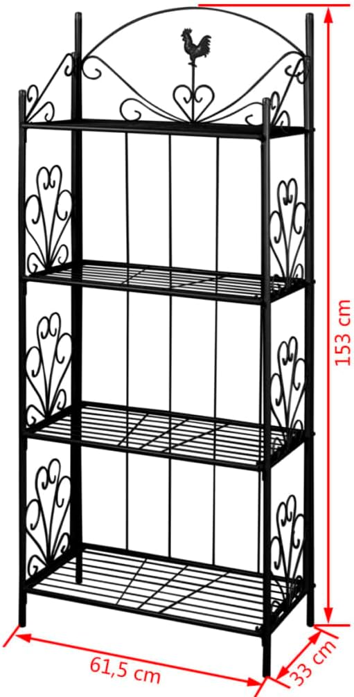 vidaXL Pflanzentreppe Schwarz Blumentreppe Blumenregal Blumenständer Garten