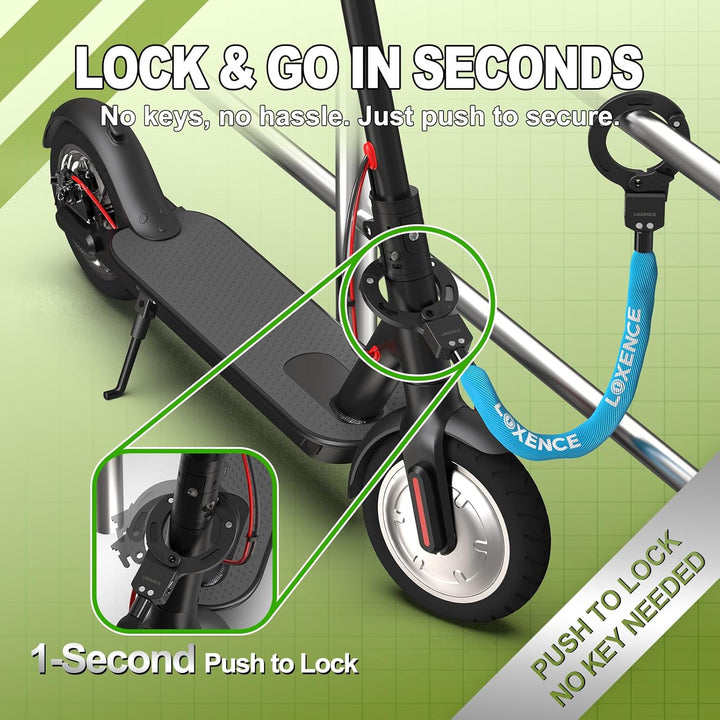 E Scooter Schloss, Handschellenschloss mit Kordelzugbeutel, Hohe Sicherheit Fahrradschloss, Scooter