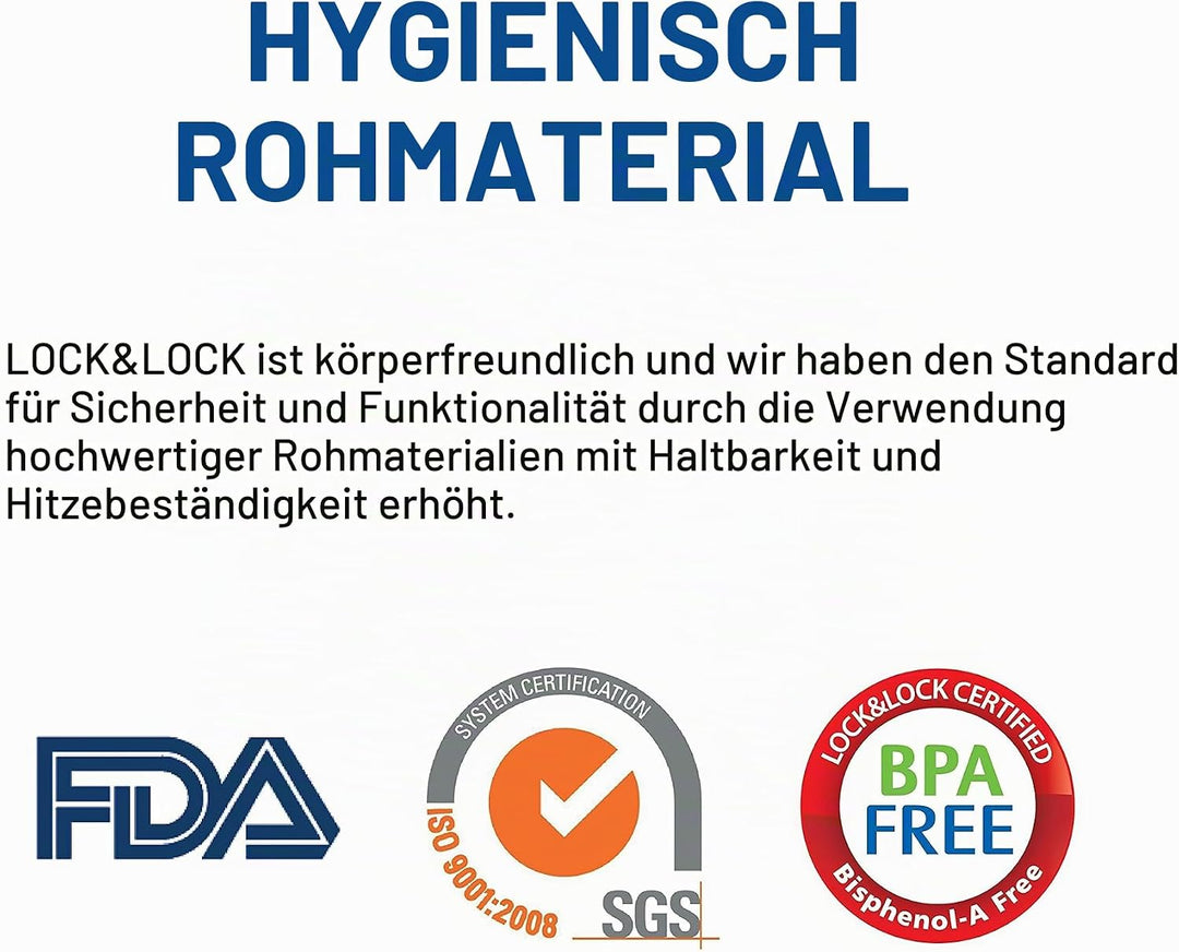 3 x Schloss & Lock 2.6L stapelbare Frischhaltedosen rechteckiger HPL826