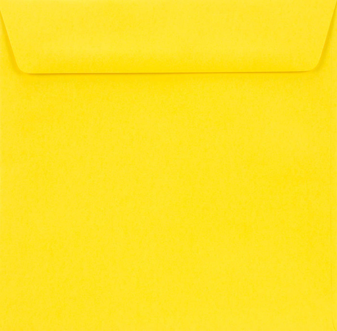 Netuno 500 quadratische Umschläge Gelb 155x 155 mm 90g Burano Giallo Zolfo bunte Briefumschläge quad