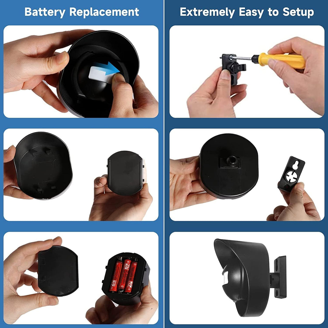 Bewegungsmelder Durchgangsmelder Alarm Katzenklingel Funkalarmanlage Set mit Plug in Empfänger und P
