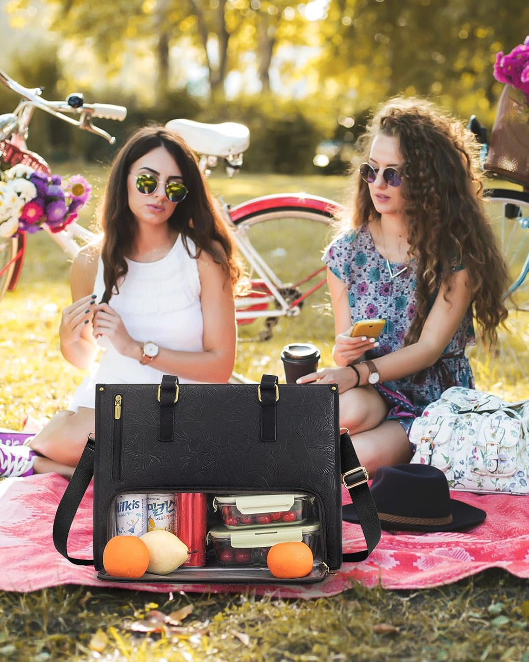 LOVEVOOK Laptoptasche Damen mit Isolierted Lunch-Fach, 15,6 Zoll Laptop Handtasche, Arbeitstasche Le
