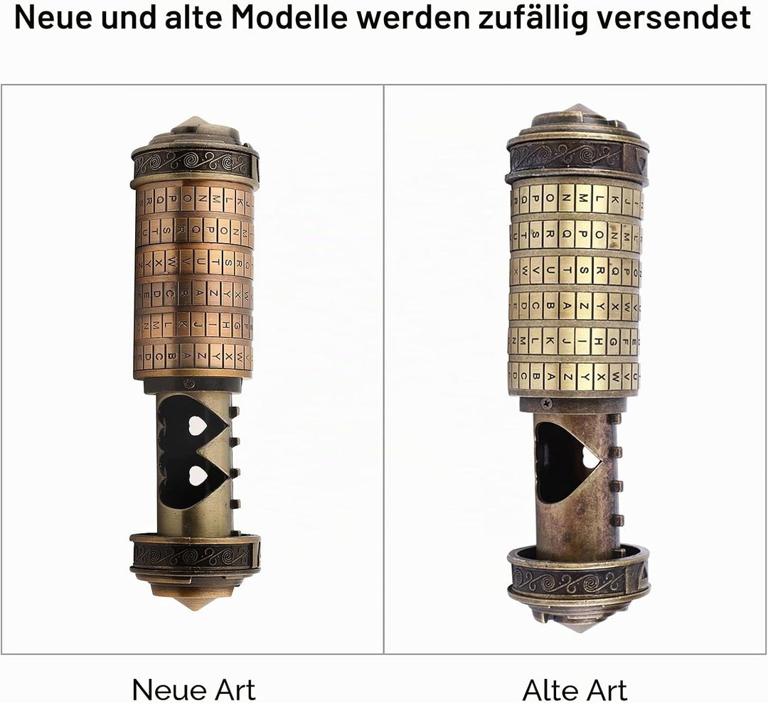 PUSOKEI Da Vinci Code Cryptex Schloss Mini Cryptex Valentinstag Geld Puzzle Box Schloss Ring Halter
