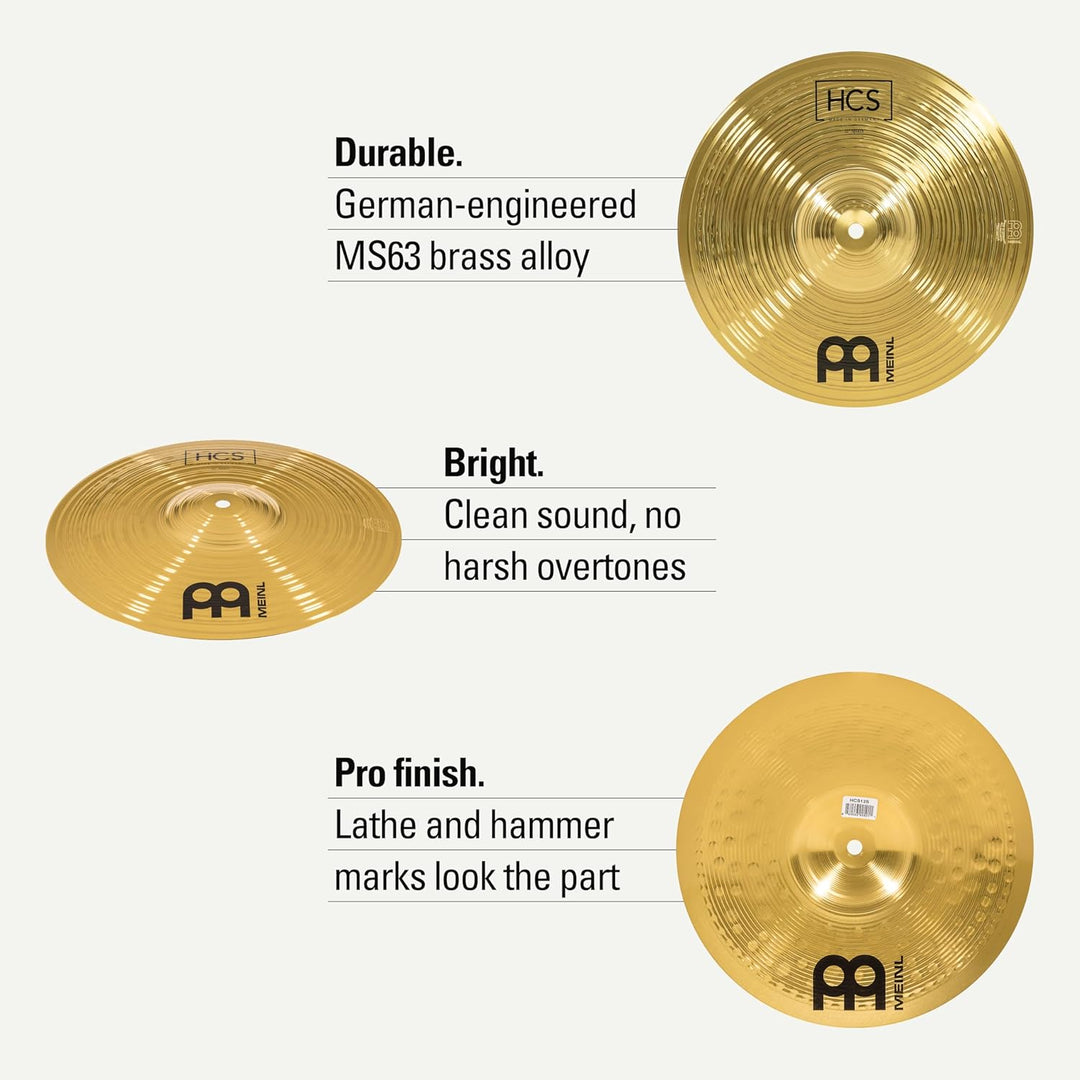 Meinl Cymbals HCS Splash 12 Zoll (Video) Schlagzeug Becken (30,48cm) Messing, Traditionelles Finish
