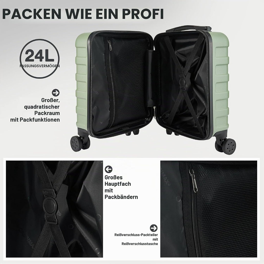 Cabin Max Anode Handgepäck-Koffer – Leicht, Hartschale, 4 Rollen, Zahlenschloss…, 40x30x20cm, Handge