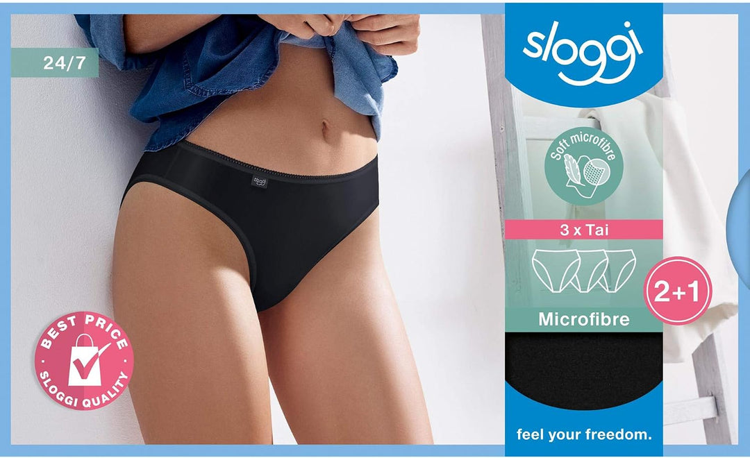 Sloggi - 24/7 Microfibre - Tai Slip - Spar-Pack 40 Schwarz, 40 Schwarz