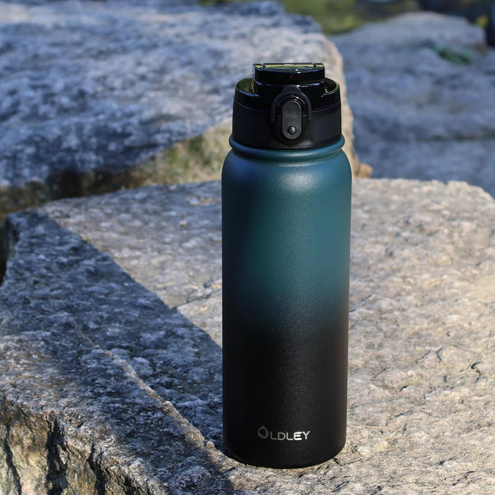 OLDLEY 600ml/20oz Edelstahl-Wasserflasche, Doppelwandige Vakuumflasche, Hält Getränke Heiss und Kalt