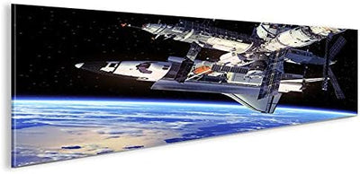 islandburner Bild Bilder auf Leinwand Space Shuttle Raumfähre im Weltall Space Nasa Weltraum Panoram