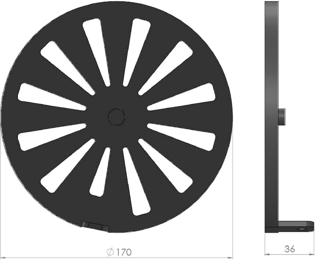 Kaminrost/Ascherost Rund Ø 170 x 10 mm passend für Hark ** Kaminöfen inkl. Modellübersicht - Aschero