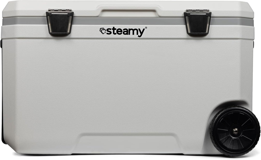 Steamy Marine 70 Roller Kühlbox mit Rollen, 70 Liter, Weiss