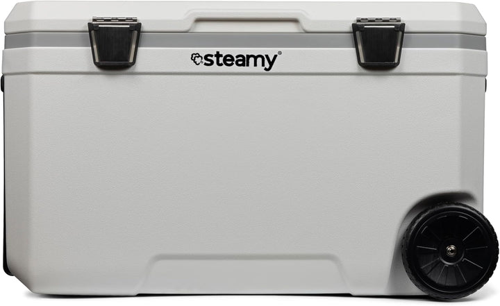 Steamy Marine 70 Roller Kühlbox mit Rollen, 70 Liter, Weiss