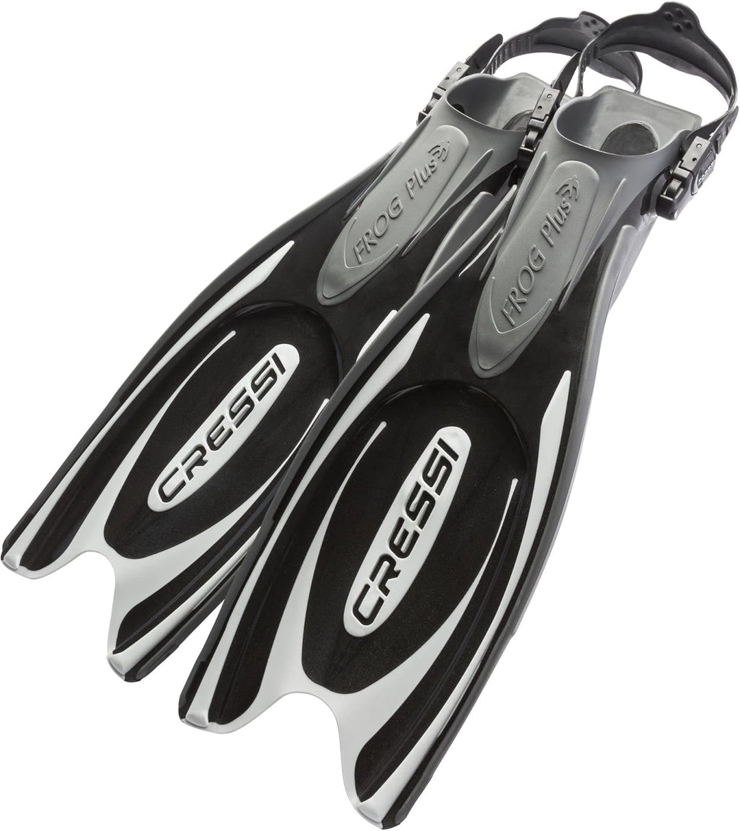 Cressi Frog Plus Tauchflossen Erwachsene M/L (41/44) schwarz/silber, M/L (41/44) schwarz/silber