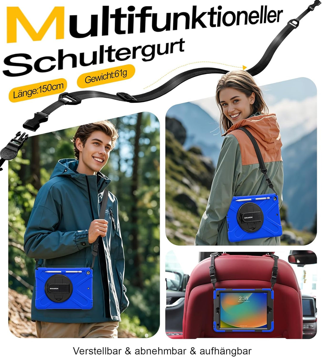 BRAECN Hülle für iPad 10.2 Zoll (iPad 9./8./7. Generation), Robuste Stossfeste Schutzhülle mit Stift