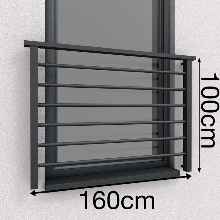 Alu Light Französischer Balkon Aluminium Stabgeländer Balkongitter Fenstergitter Anthrazit RAL 7016