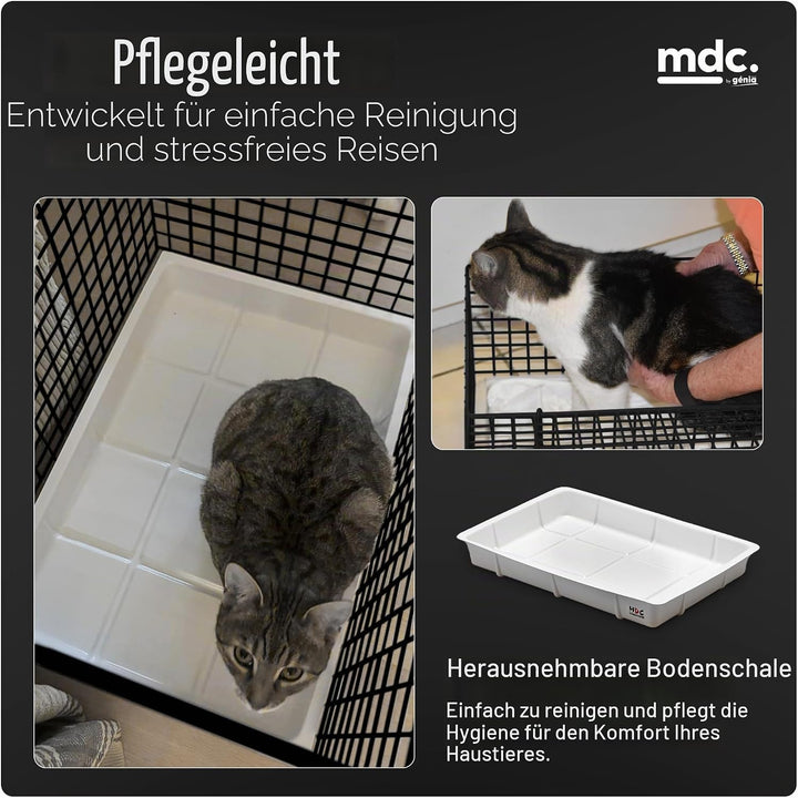 MDC Katzen-Transportkorb Schwarz, Schwarz