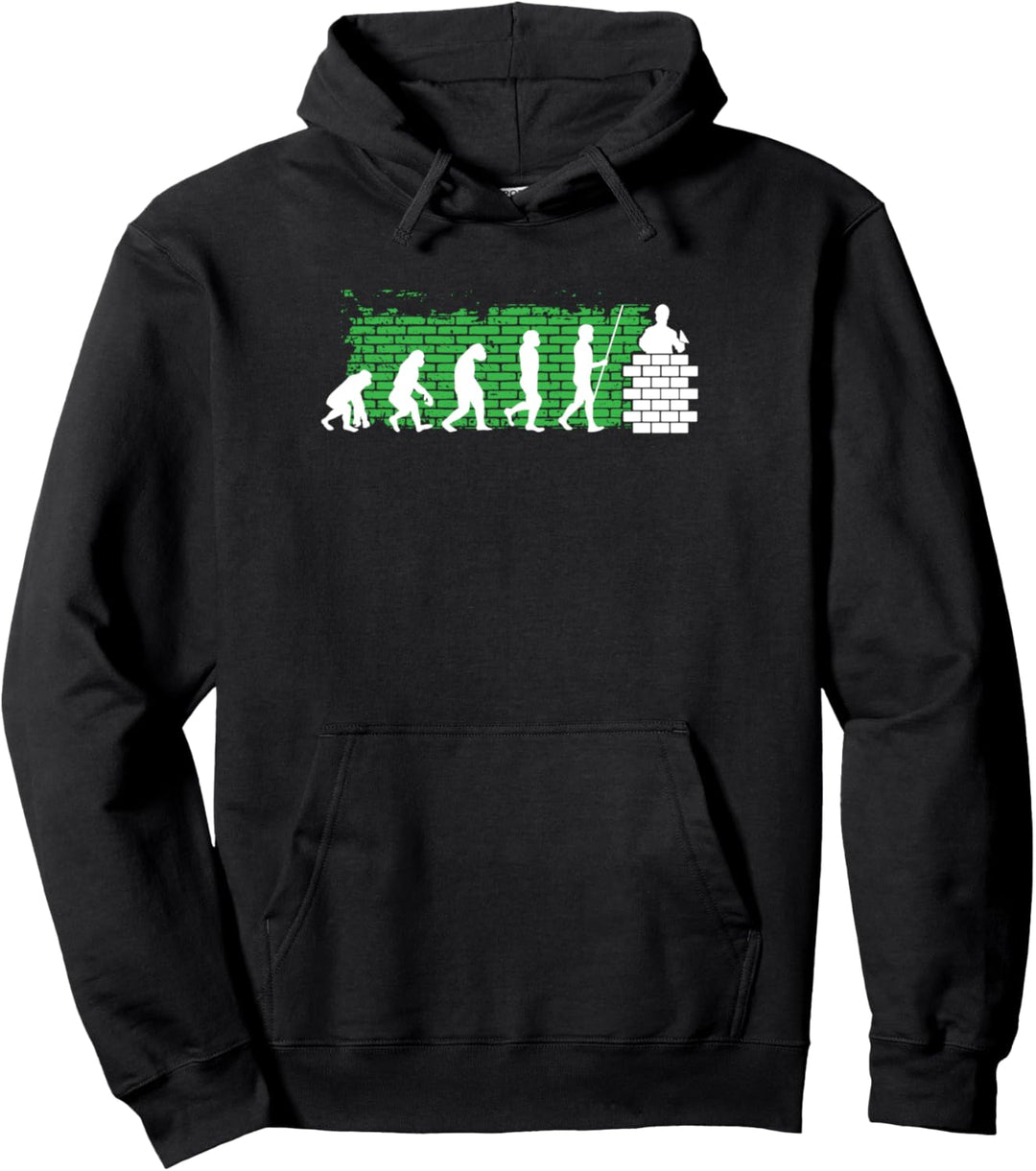 Maurer Evolution | lustiges Retro Wandbauer Motif Pullover Hoodie