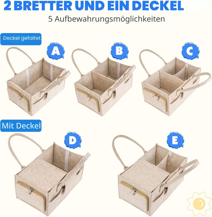 Maliton Baby-Windel-Organizer, Windelhalter, Organizer für Wickeltisch, Kinderzimmer-Aufbewahrungsko