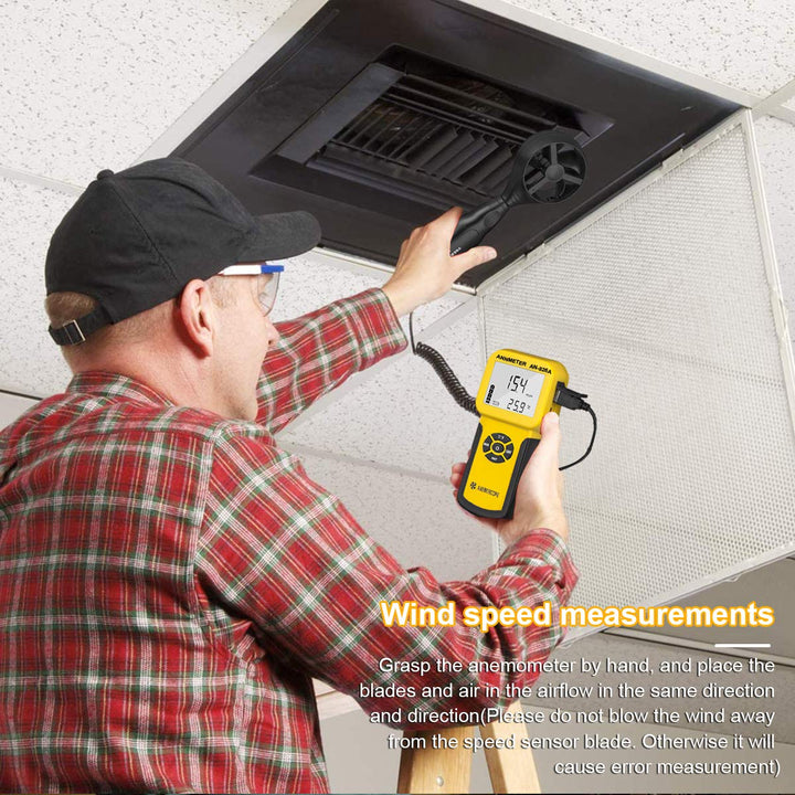 AIOMEST Windmesser, Digital Anemometer Windmesser Windmessgerät Handheld, AI-826A Windmesser CFM Win