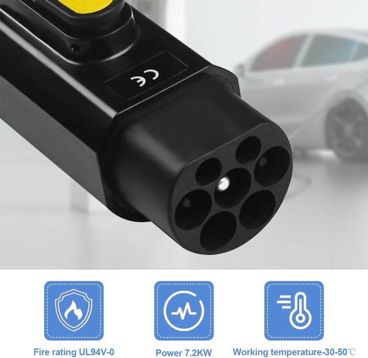 EV Ladekabel Autoladegerät Adapter, Typ 2 bis Typ 1 EV + Adapter für Elektrofahrzeug Ladekabel, 32A