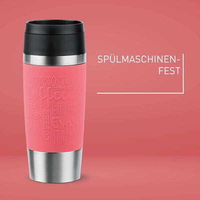 Emsa N20209 Travel Mug Classic Isolierbecher 0,36 Liter | neuer Komfort-Schraubverschluss | Edelstah