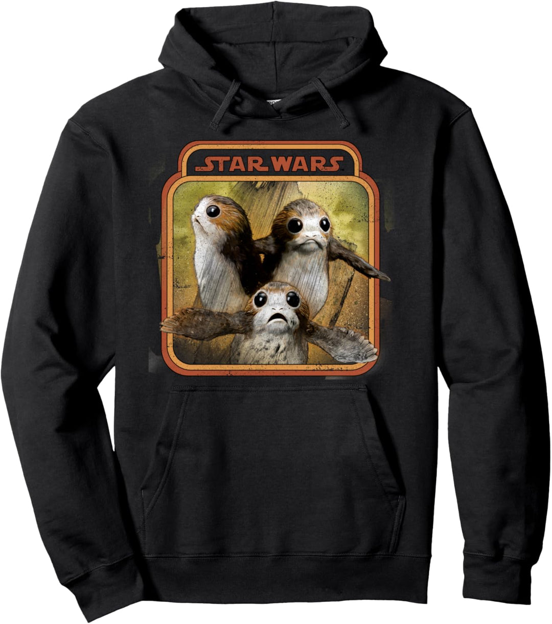 Star Wars Last Jedi Porg Triplets Retro Box Pullover Hoodie