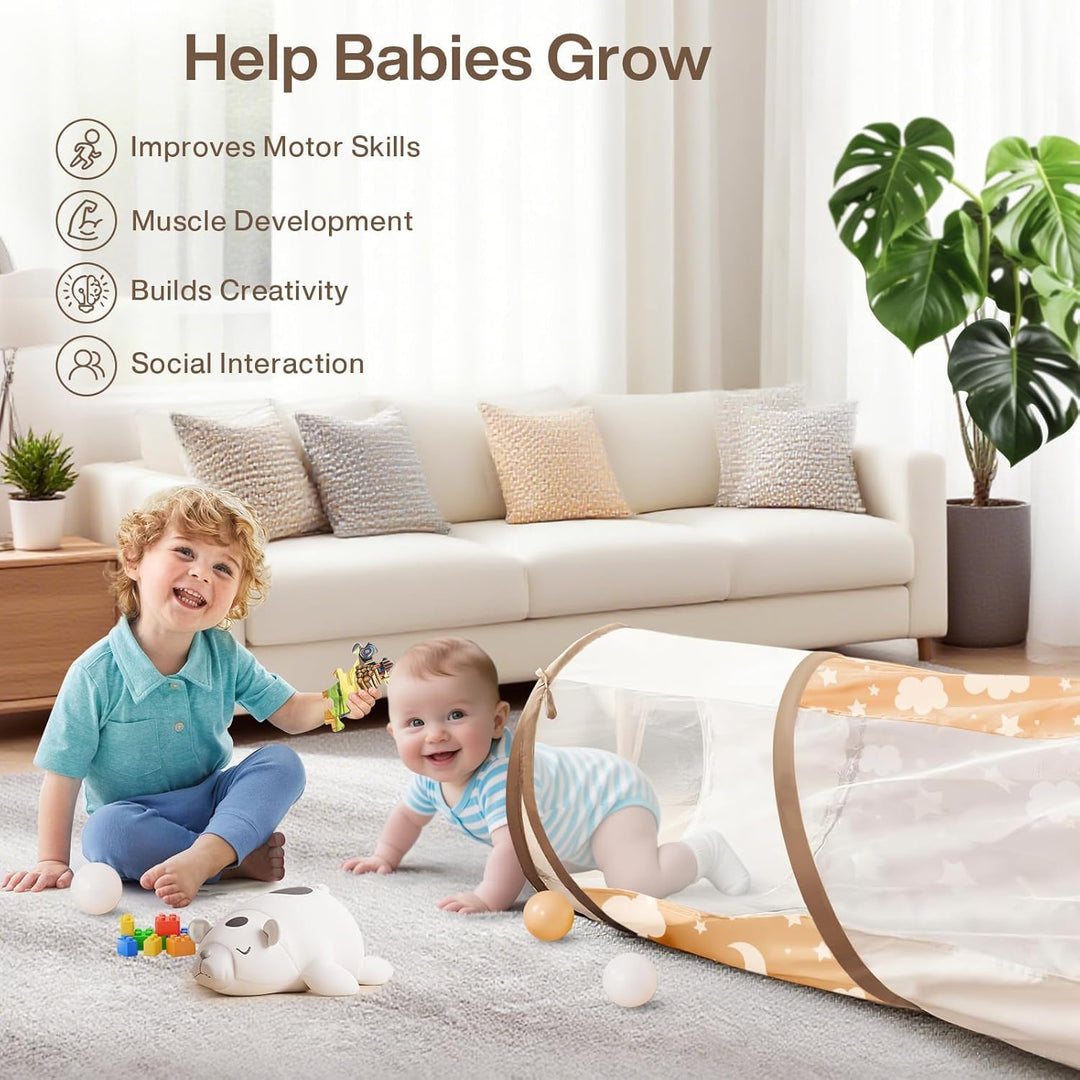 Spieltunnel für Kinder, 180 x 46 cm, Pop-Up Krabbeltunnel