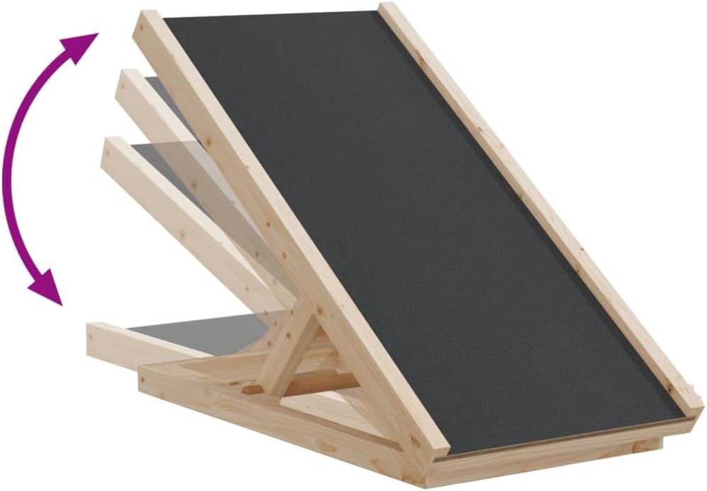 vidaXL Hunderampe Grau 70x35 cm Massivholz Tanne, 70 x 35 cm