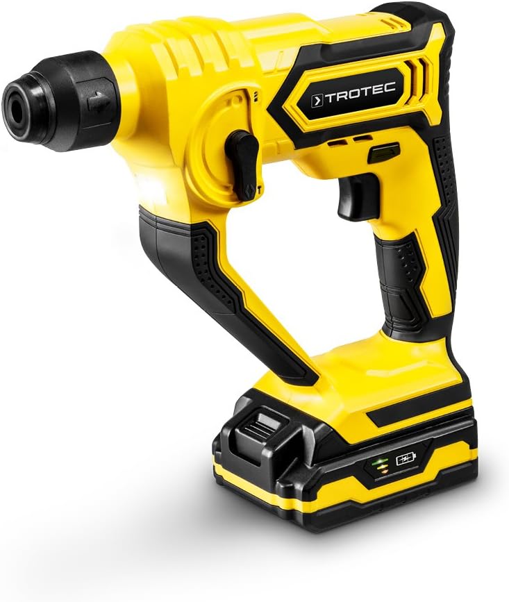 TROTEC Bohrhammer PRDS 10‑20V – Schlagstärke 1 J, pneumatisches Hammerwerk, 20 V Akku, 1 Stunde Lade