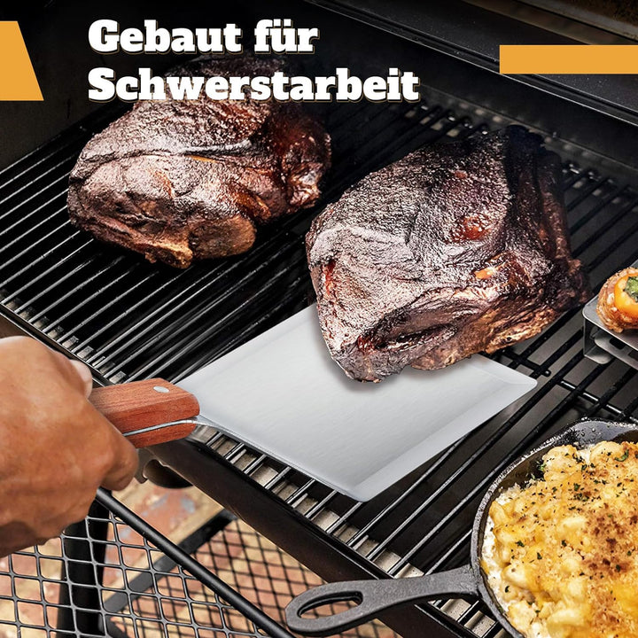 PURPLEBIRD Grillspachtel Set aus Edelstahl, Plancha Spachtels Set mit Gross Grillwender für Smash Bu
