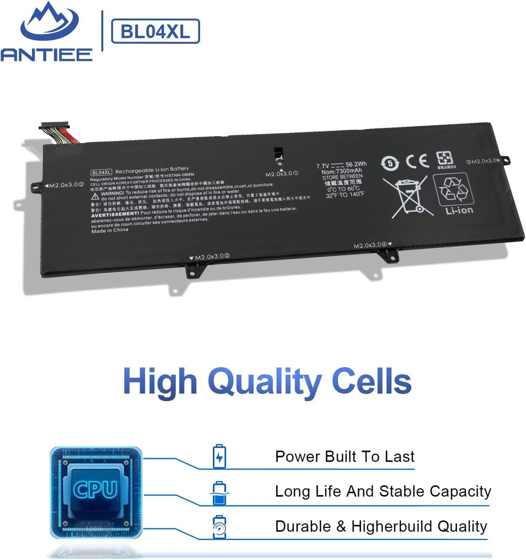 ANTIEE 56.2Wh BL04XL Akku Kompatibel mit HP EliteBook X360 1040 G5 G6 Series Laptop BL04056XL HSTNN-