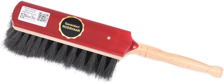 BawiTec Hochwertiger Handfeger Handbesen 29 cm lang Echt Rosshaar lackiert 2tlg. weich Garantiert Ro