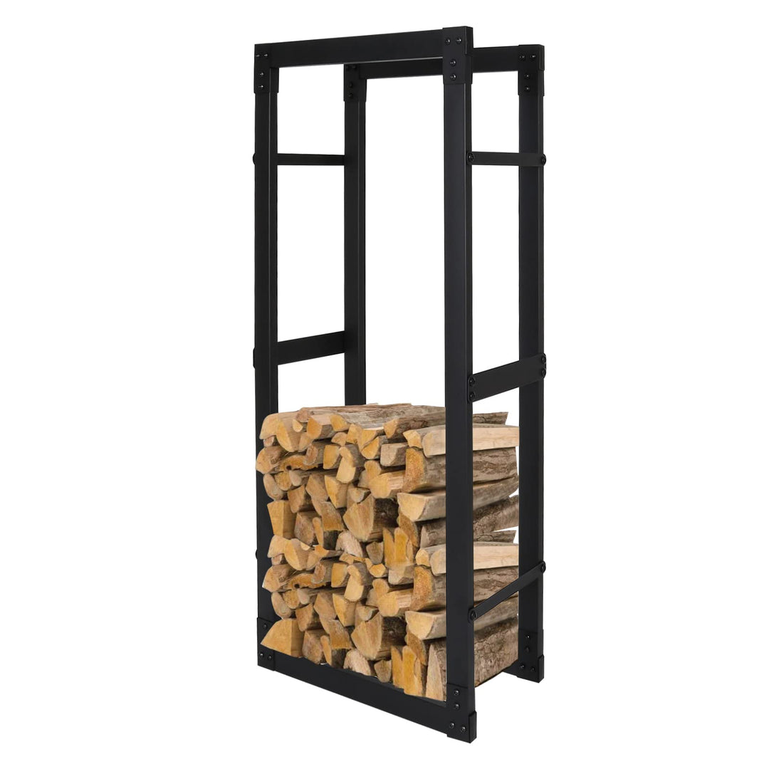 Fiqops Kaminholzregal Brennholzregal aus Stahl, stabil Brennholz Holzhalter, für Innen Aussen, Gröss