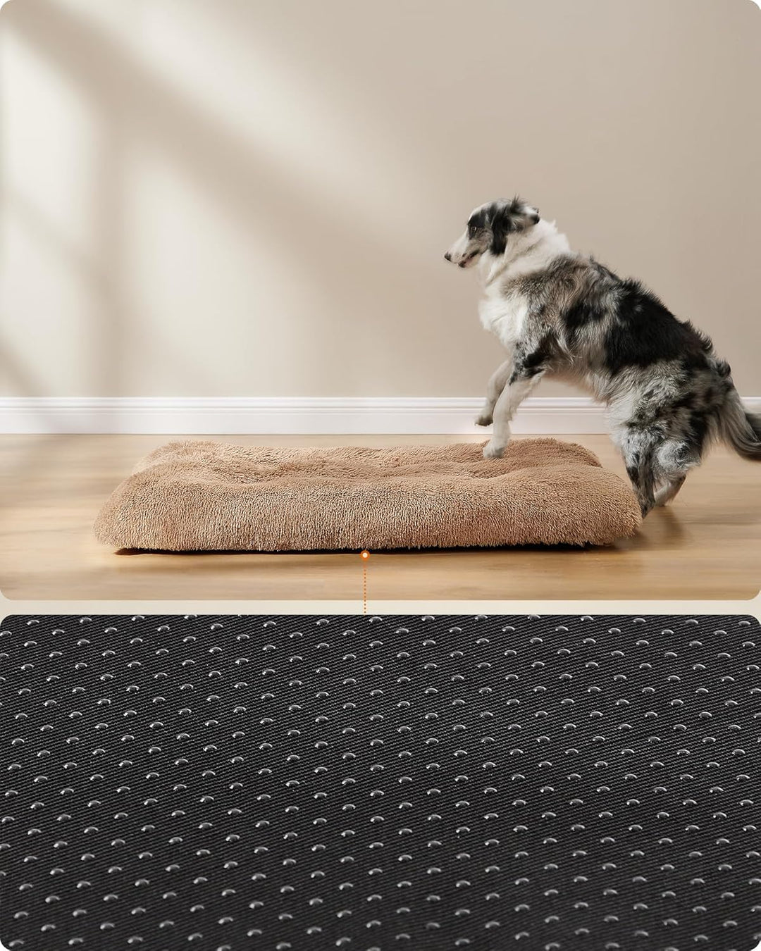 Feandrea Hundebett, Hundekissen, Flauschige Hundematte, Langer Plüsch, 122 x 74 cm, weiche Polsterun