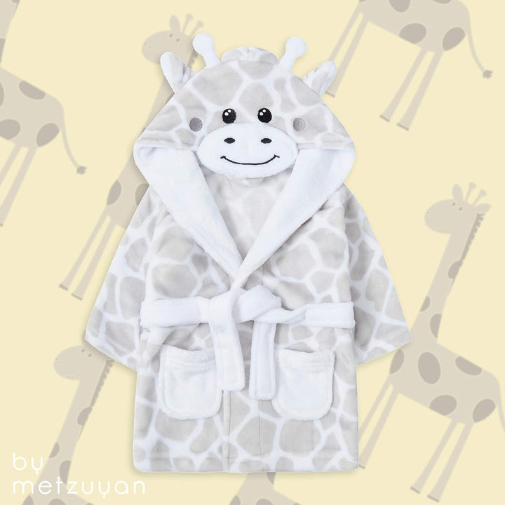 Metzuyan Bademantel für Mädchen und Jungen, Plüschtier Giraffe 92 Graue Giraffe, 92 Graue Giraffe