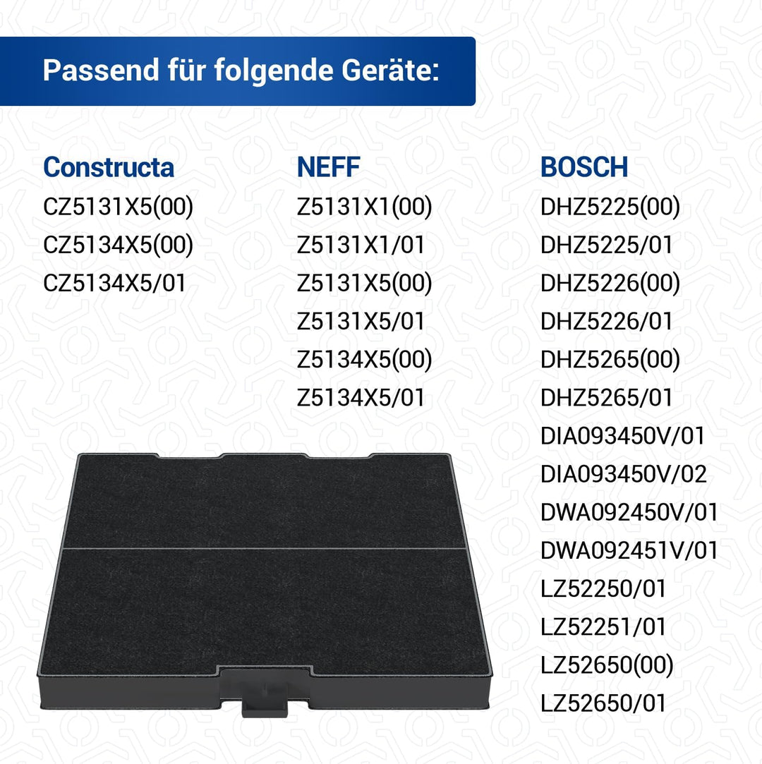 VIOKS Abzugshaube Filter 234x220x20 mm Ersatz für Bosch 00669419 00744075 Kohlefilter für Dunstabzug