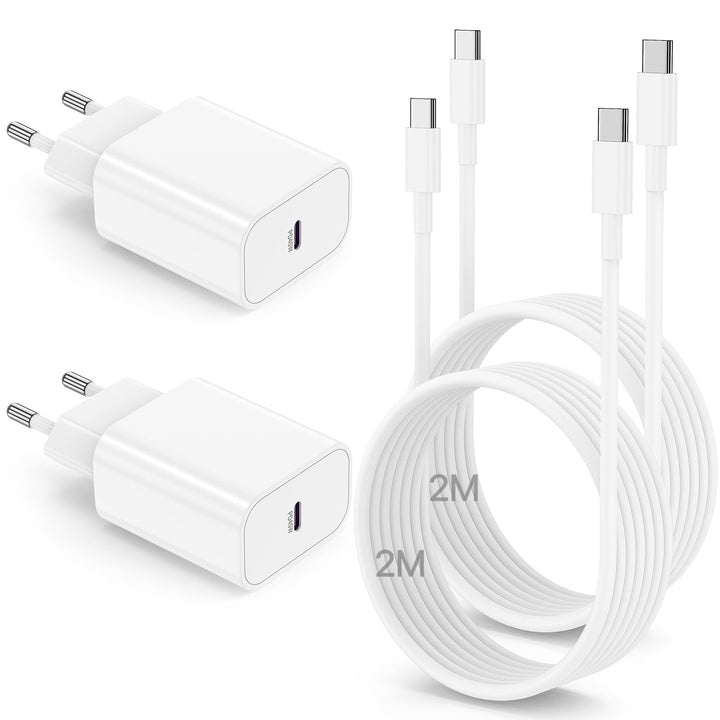 45W USB C Ladegerät, 2Pack Ladekabel USB C 2M Original mit Netzteil für Apple iPhone 17 16e 15/17 16