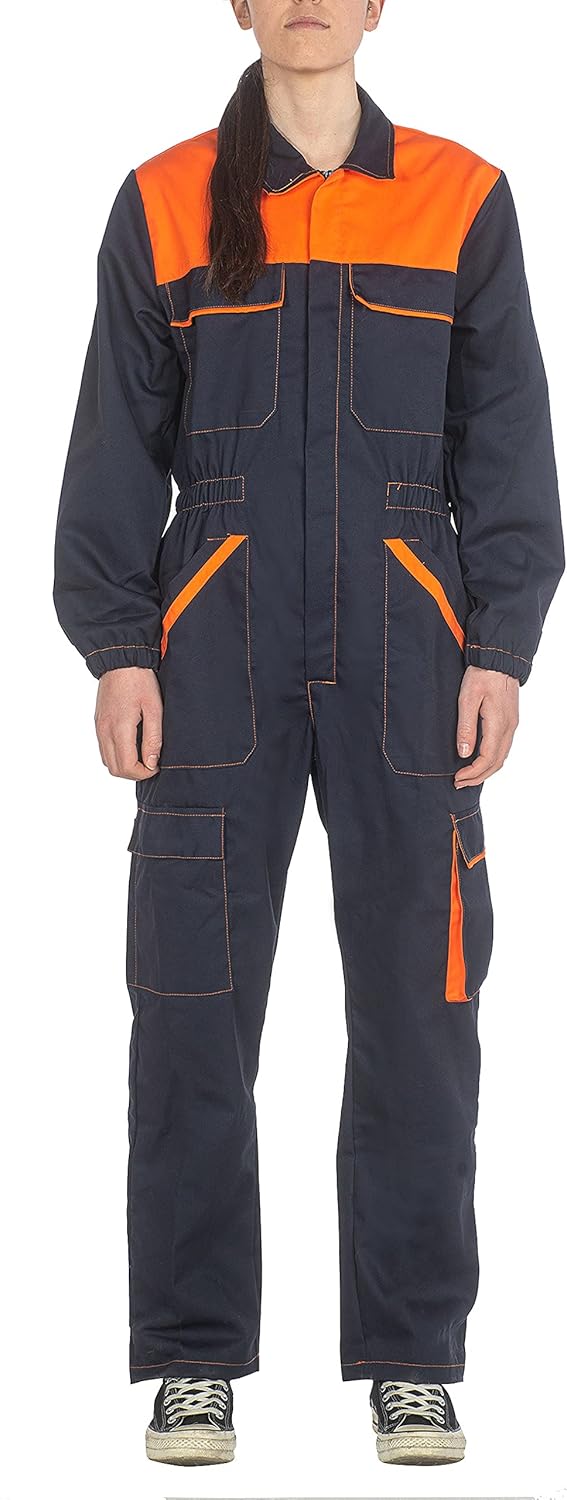 C.B.F. Balducci Group Arbeitsanzug mit Mehreren Taschen Arbeitsanzug M Blau / Orange, M Blau / Orang