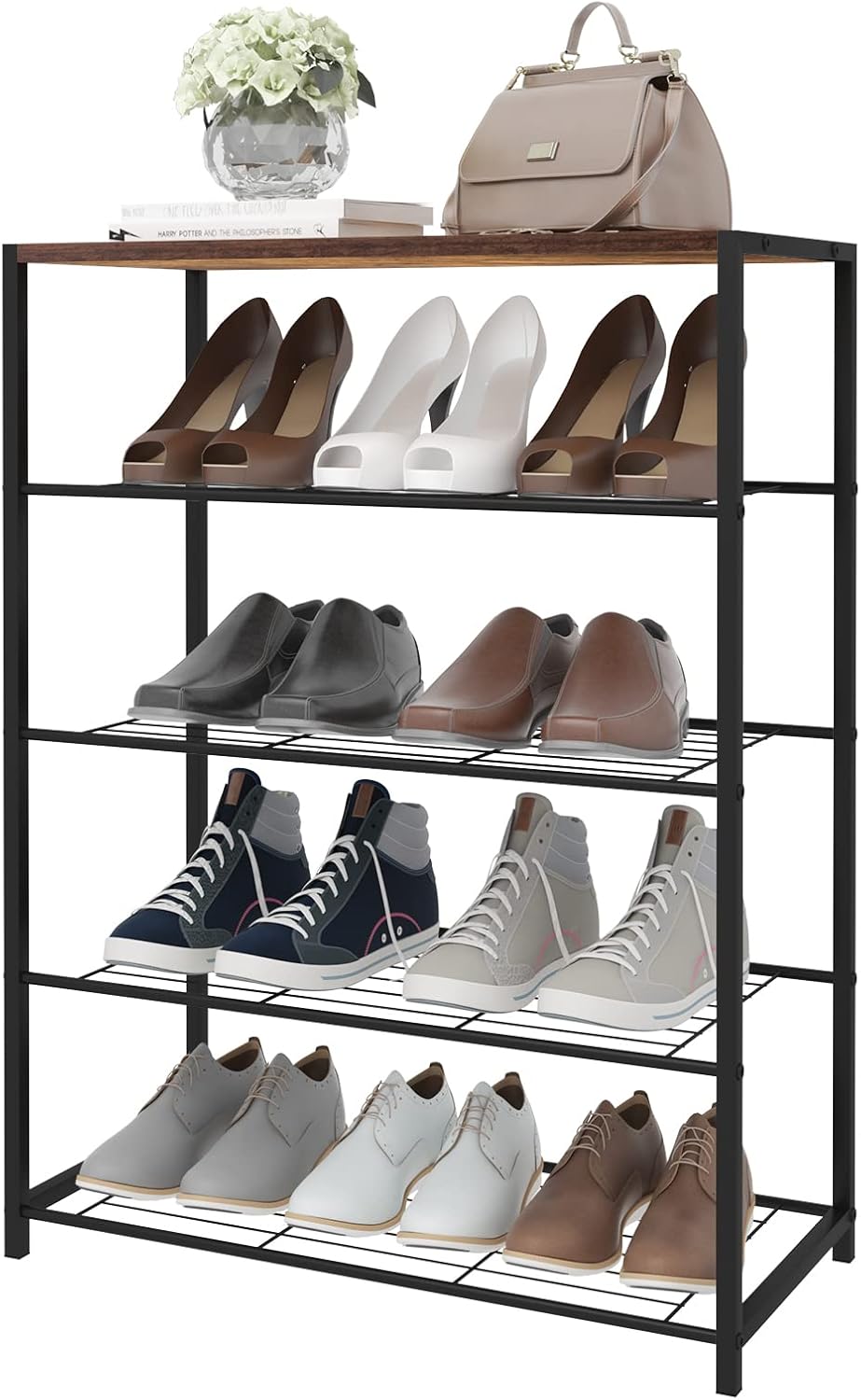 WOLTU Schuhbank Schuhregal mit Sitzfläche Badregal Schuhablage Schuhkommode Schuhständer Organizier