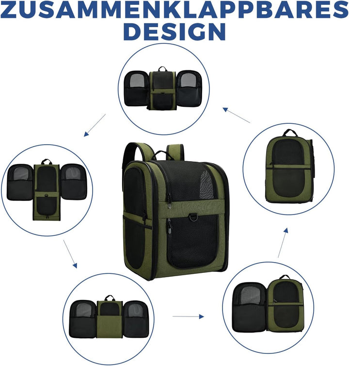 apollo walker HundeRucksack und KatzenRucksack für Kleine Haustiere(Belastbarkeit 2-15kg) - Gepolste