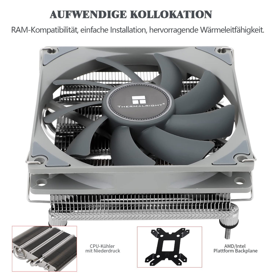 Thermalright AXP-90 X36 Low Profile CPU-Luftkühler mit ziemlich 90 mm TL-9015 PWM-Lüfter, 4 Heatpipe