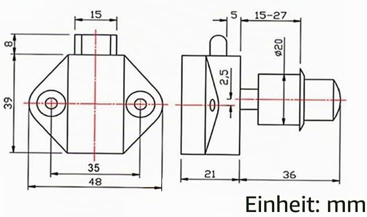 10 Stück Push Button Catch Door Lock Verriegelung Türschloss 15-20mm Keyless Metall Push Button Lock