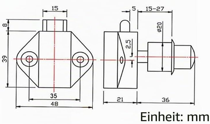 10 Stück Push Button Catch Door Lock Verriegelung Türschloss 15-20mm Keyless Metall Push Button Lock