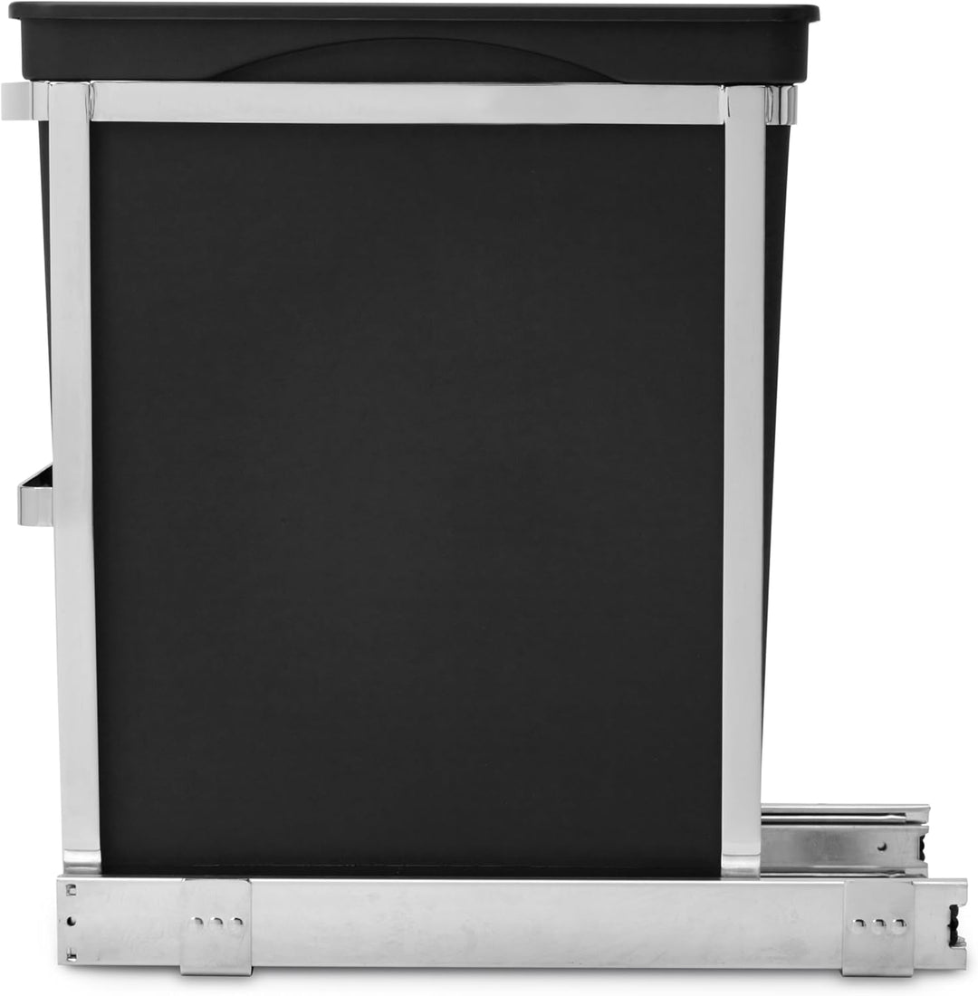 simplehuman CW1124 30 Liter, ausziehbarer, Mülleimer Küche, Einbau Abfallsammler, Abfalleimer, Müllt