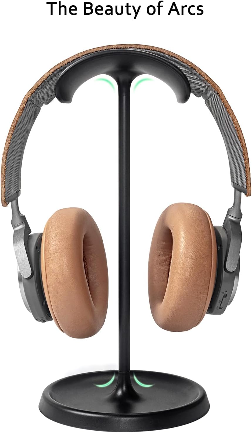 Kopfhörer Ständer, Gebogener Headset Halterung mit Ablagefach, Schwere Basis Gaming Kopfhörer Halter