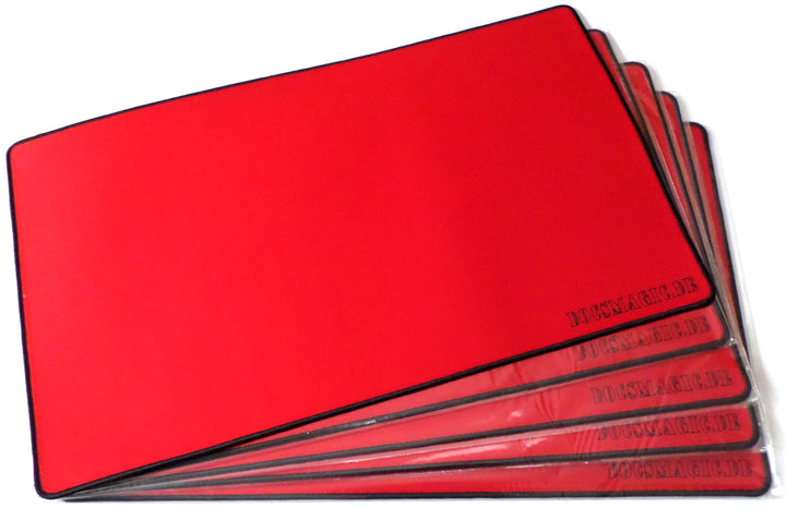 docsmagic.de 5 x Premium Playmat Red - 60 x 34 cm Stitched 3mm - Spielmatte Rot 5 x Spielmatte Rot,
