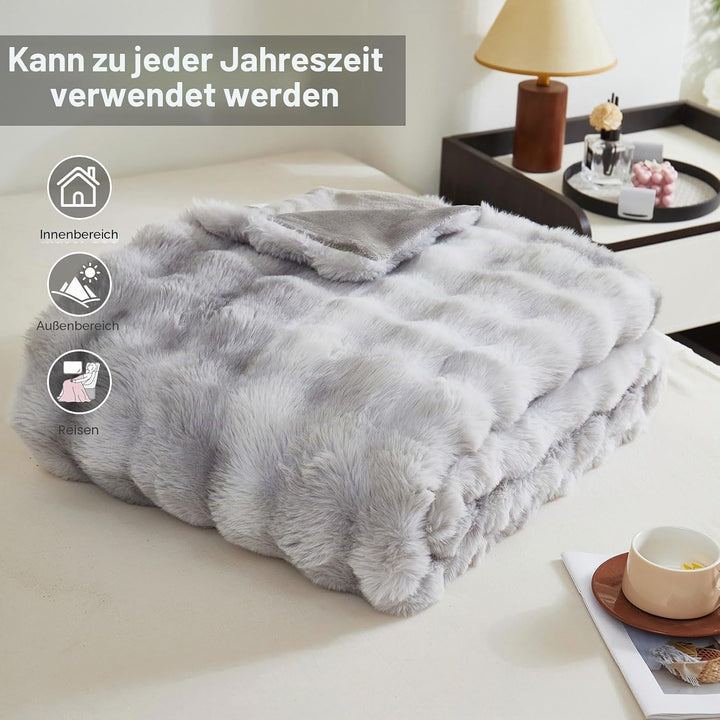 Kuscheldecke Kaninchen Plüsch Decke Super Soft Wohndecke Dick 1000 G/M² Flanell Decke Warme Überwurf